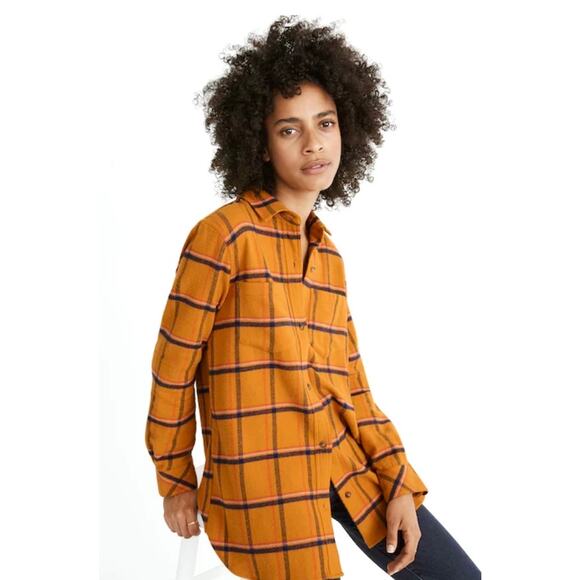 Madewell Flannel Classic Ex-Boyfriend Shirt in Caffrey Plaid, Women's Size Small - Picture 1 of 11